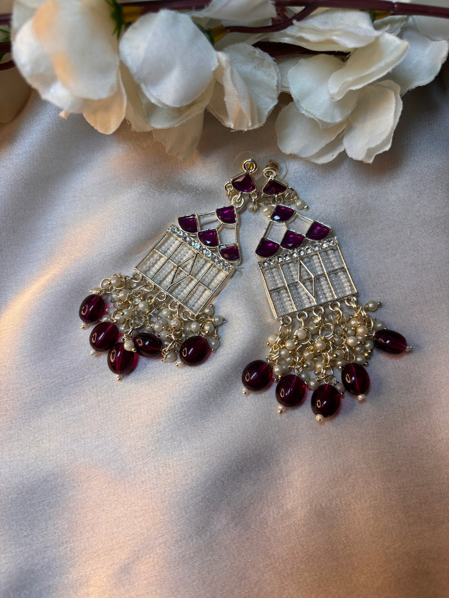Hazel Earrings- Wine