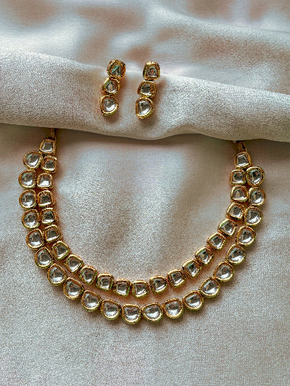 Heritage Haveli Kundan Layered Necklace with Earrings