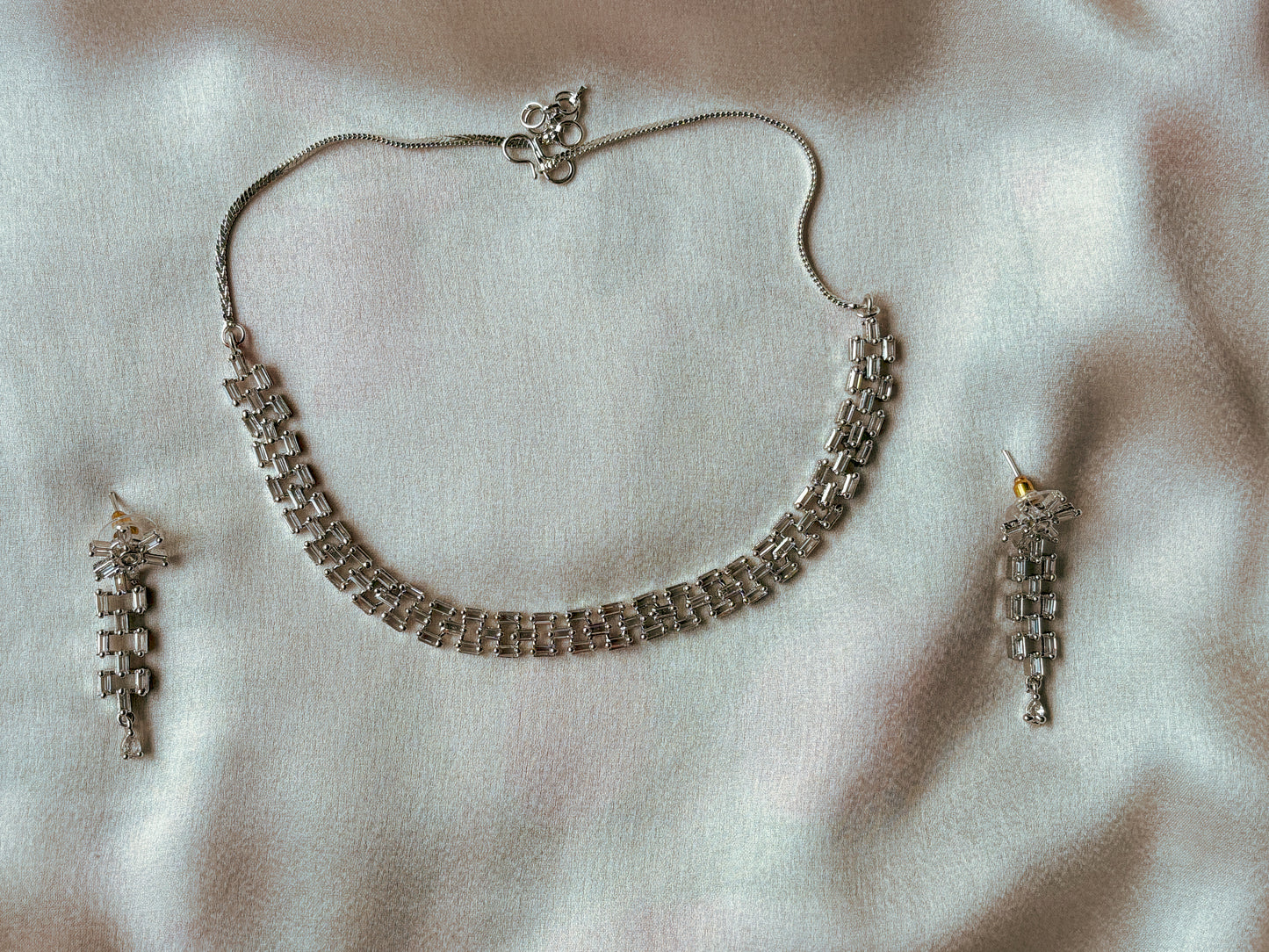 Ziya American Diamond Necklace with Earrings