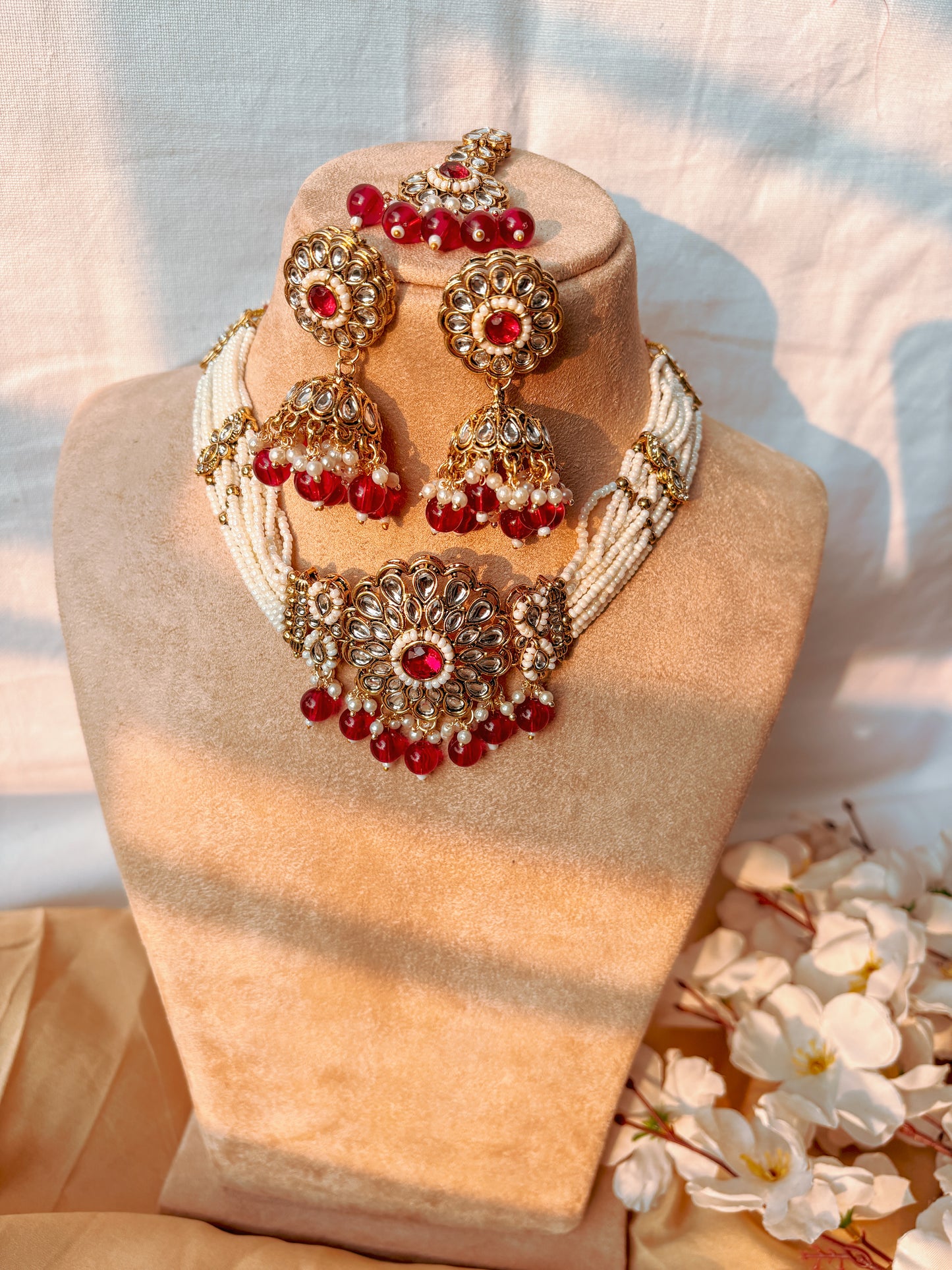 Abigail Kundan Choker- Pink