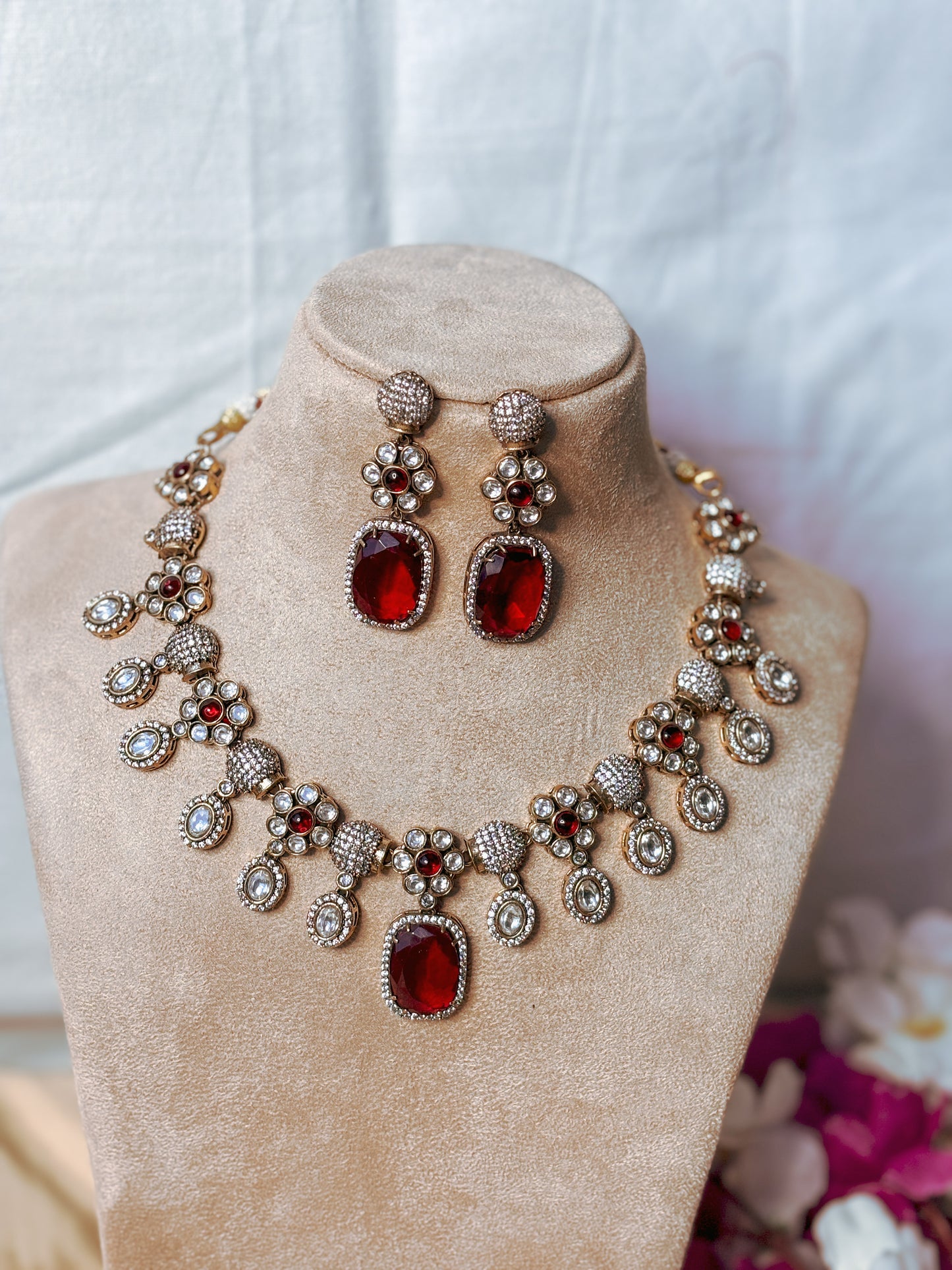 Natalie Victorian Set- Maroon