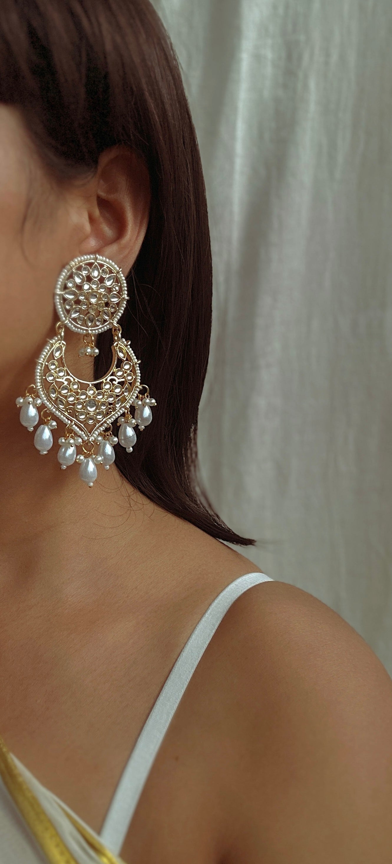 Kundan Pearl Elegance Earrings
