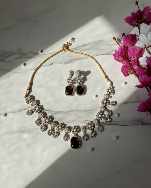 Natalie Victorian Set- Wine