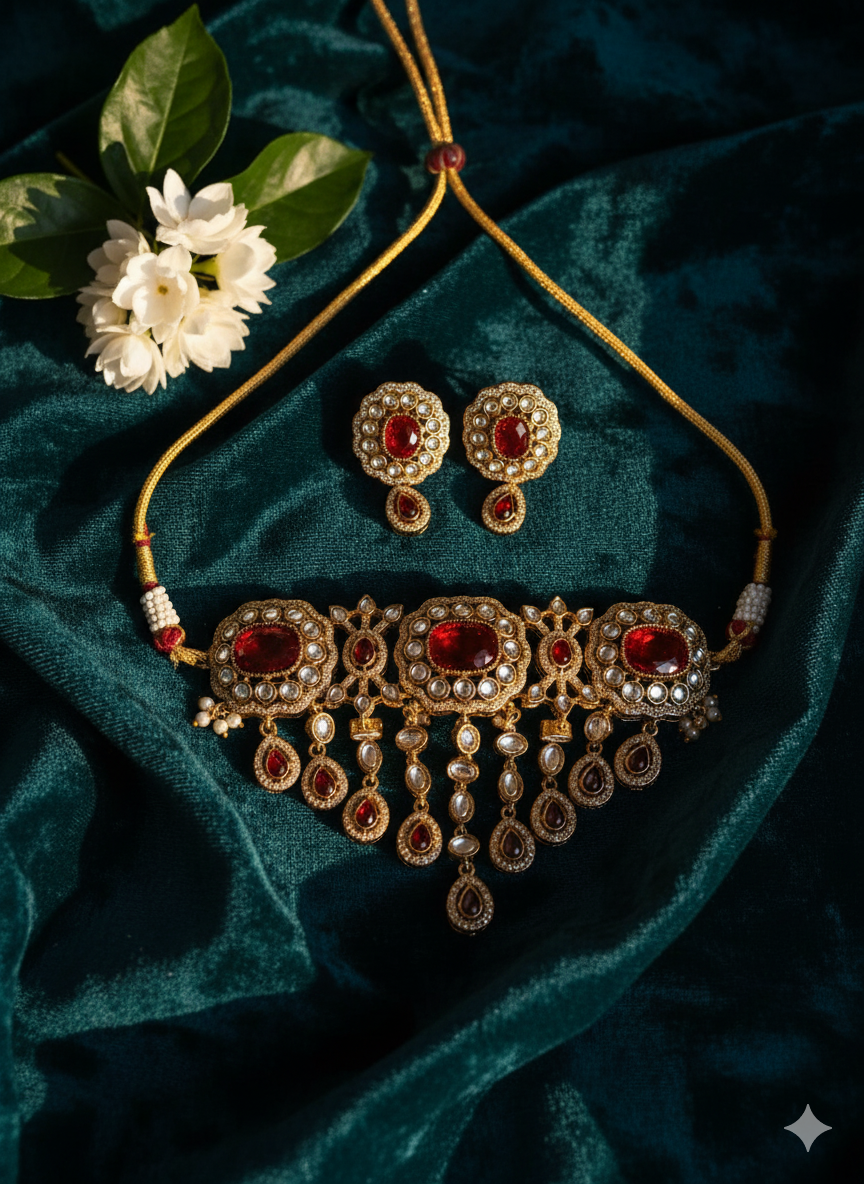 Valentina Ruby Choker Set