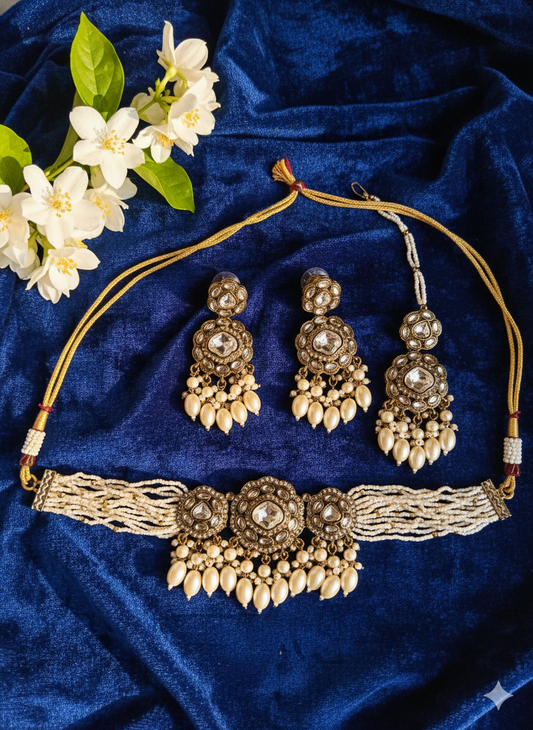 Valarie Pearls Choker Set with Tika