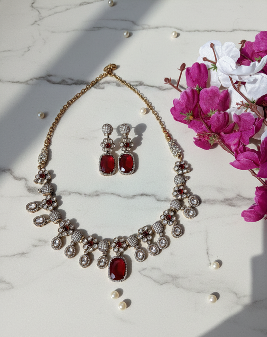 Natalie Victorian Set- Maroon