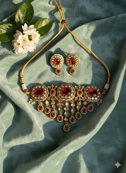 Valentina Ruby Choker Set