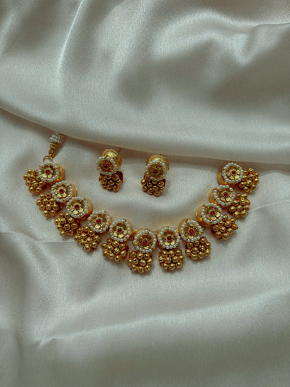 Stella Gold Toned Unique Necklace with Ghunghroo Beads