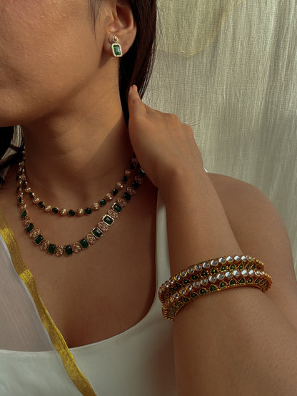 Nizam's Regal Layered Necklace with Earrings