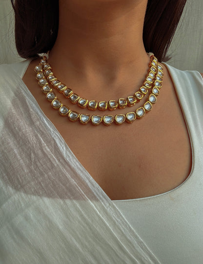 Heritage Haveli Kundan Layered Necklace with Earrings