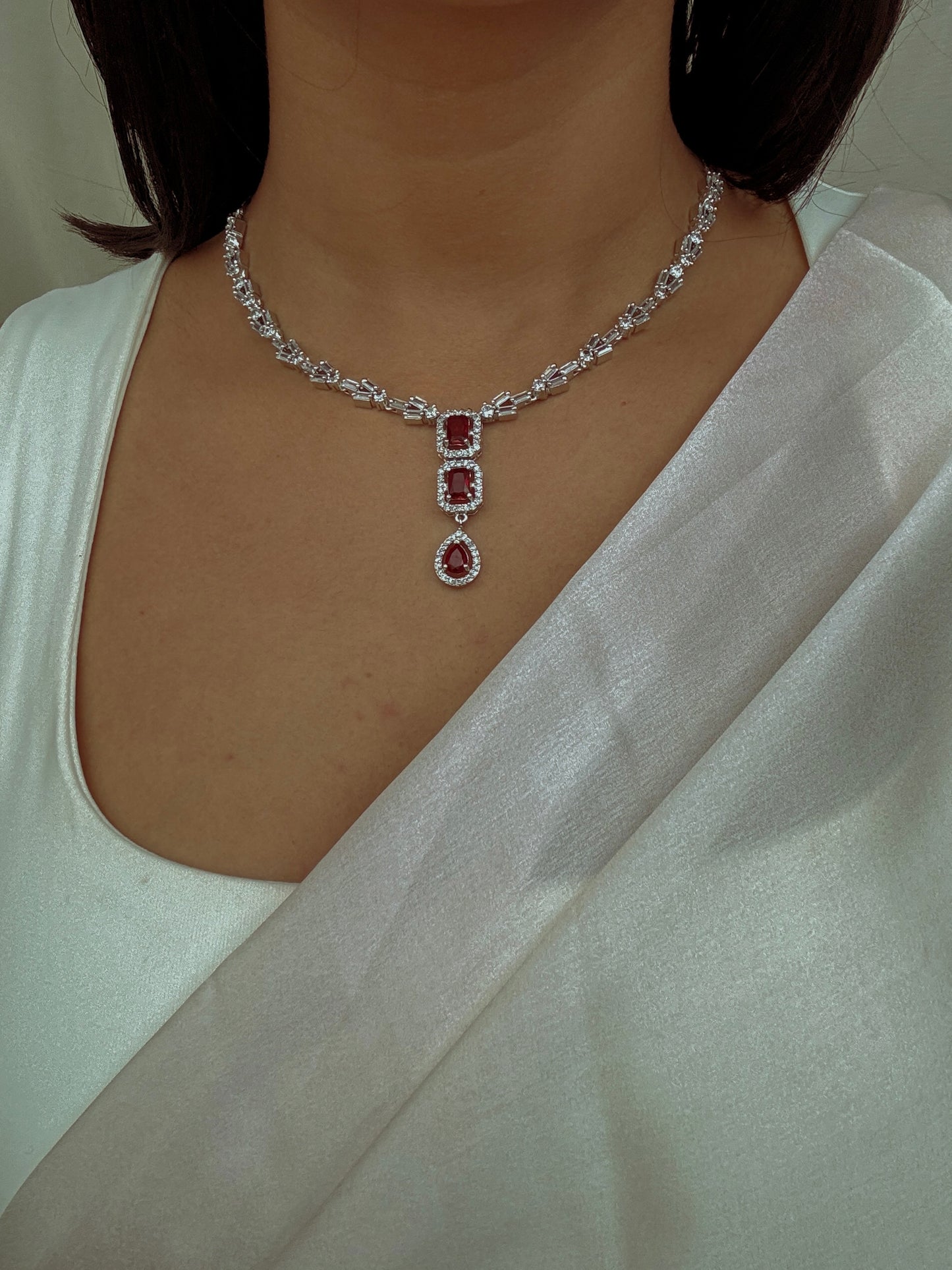 Radiant Ruby Necklace Set