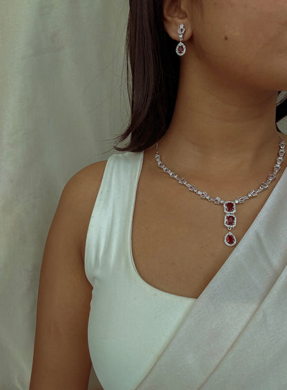 Radiant Ruby Necklace Set