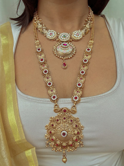 Maharani's Treasure Kundan Necklace with Earrings