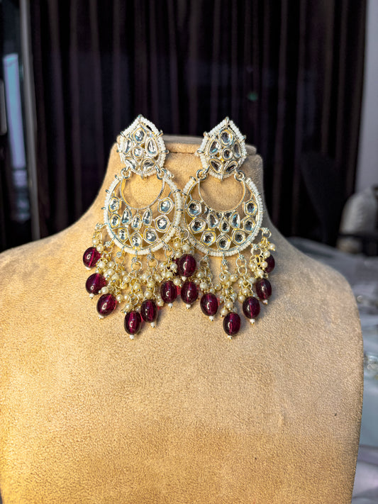 Rio Pearl Earrings- Wine