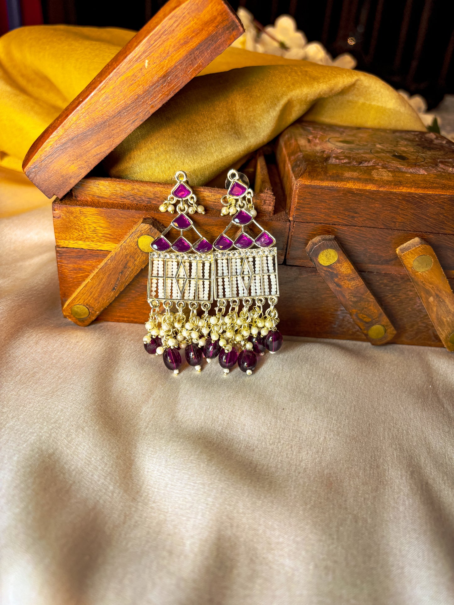Hazel Earrings- Wine