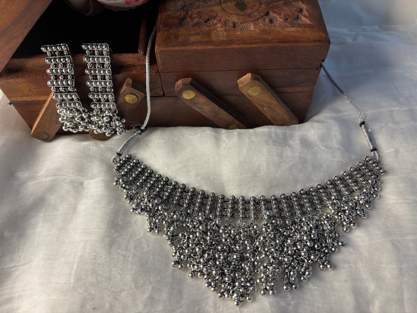 Beaded Oxidized Choker Set