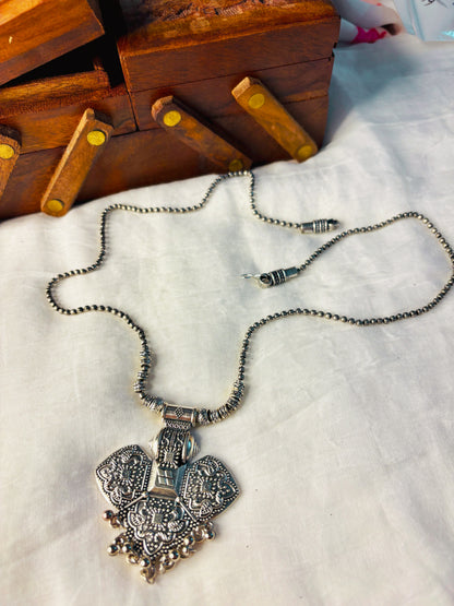 Oxidized Triangular Pendant Necklace