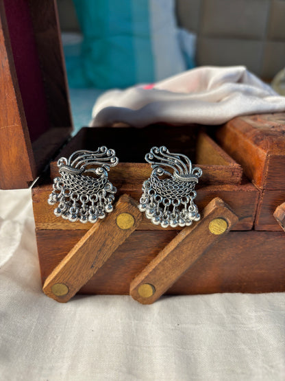 Oxidized Peacock Earrings