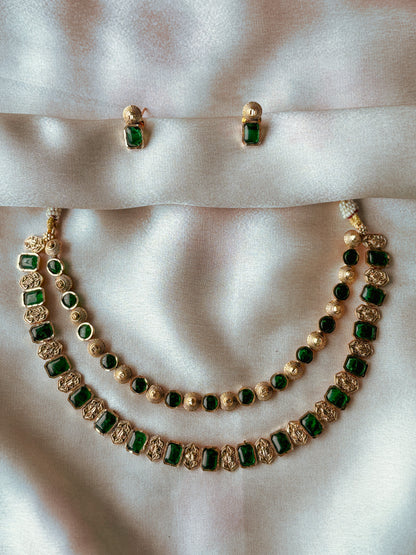 Nizam's Regal Layered Necklace with Earrings