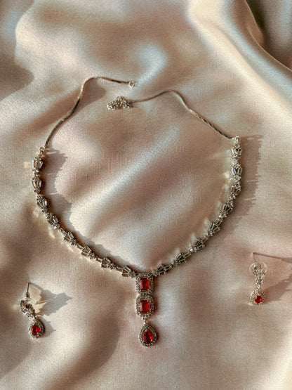 Radiant Ruby Necklace Set