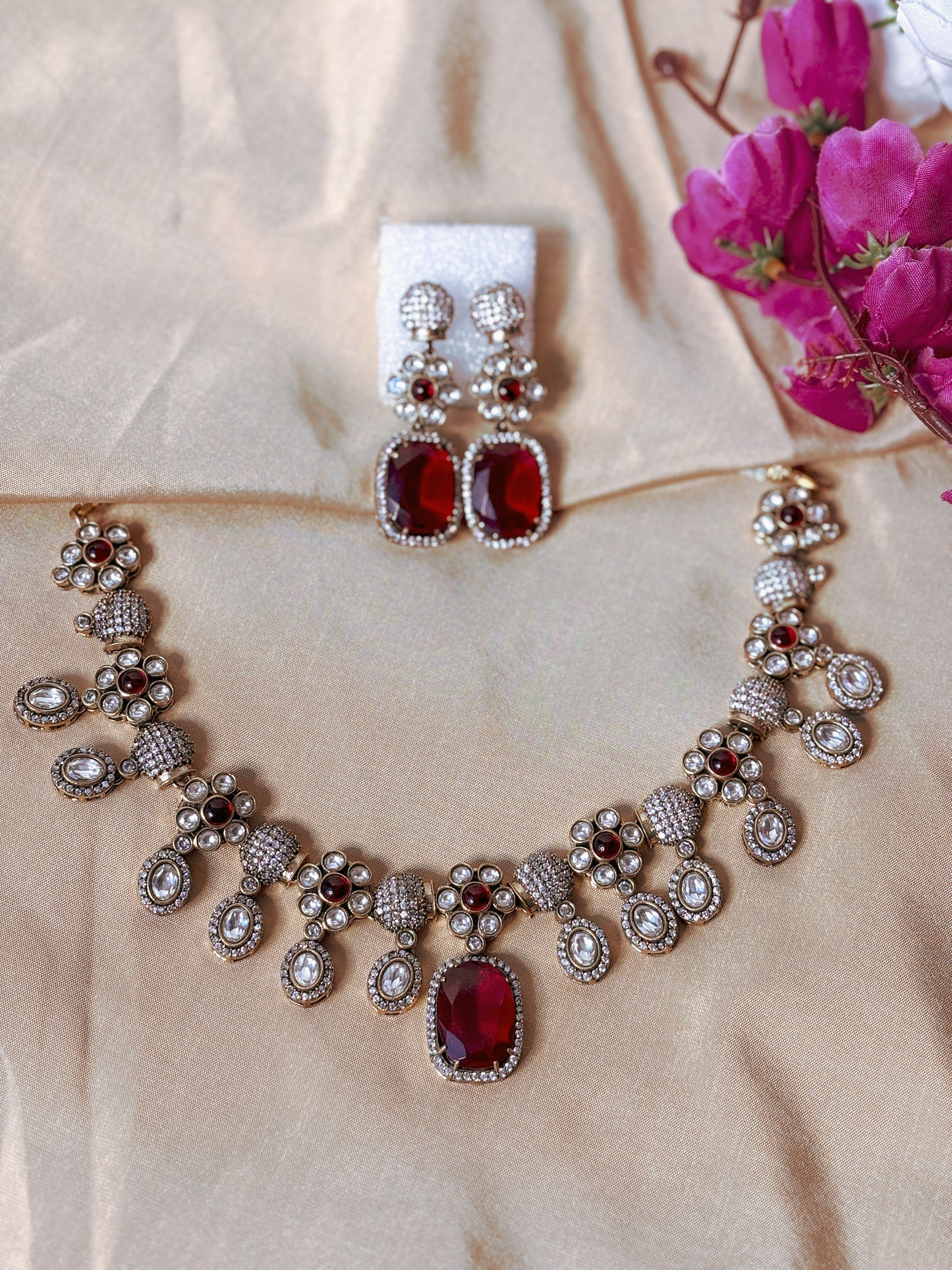 Natalie Victorian Set- Maroon