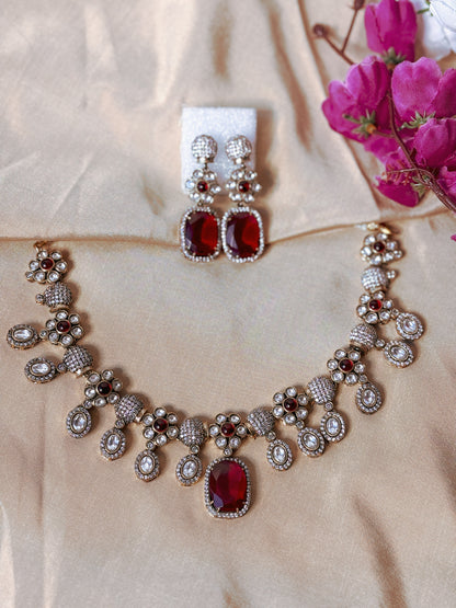 Natalie Victorian Set- Maroon