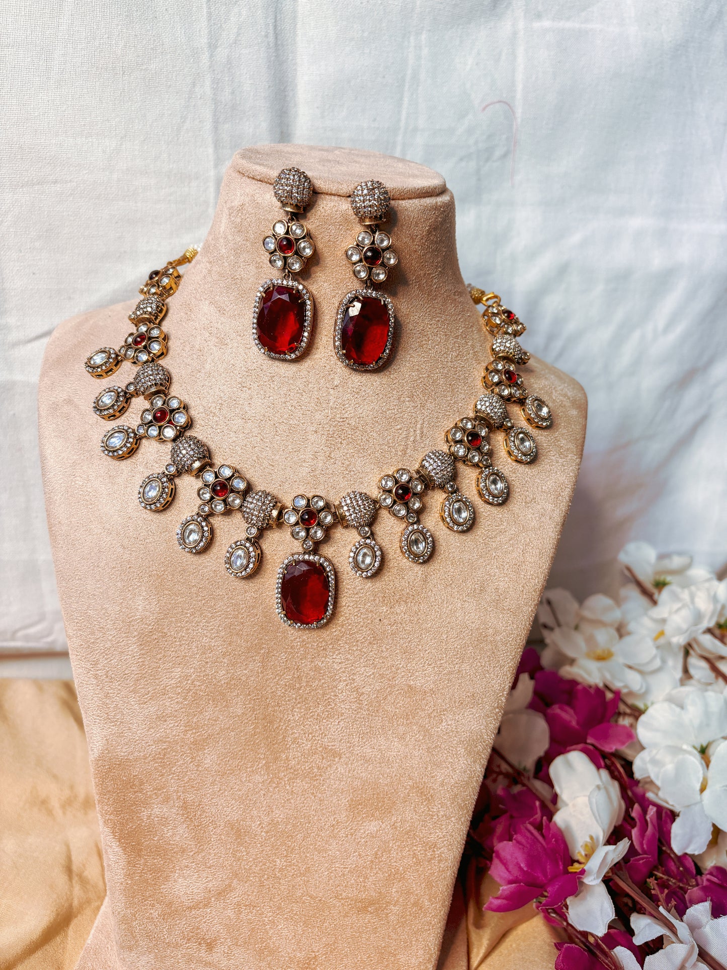 Natalie Victorian Set- Maroon