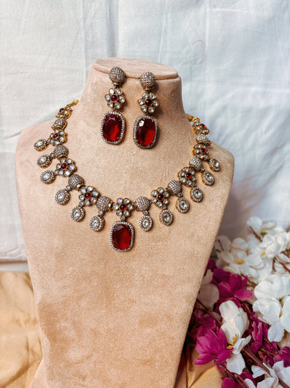 Natalie Victorian Set- Maroon