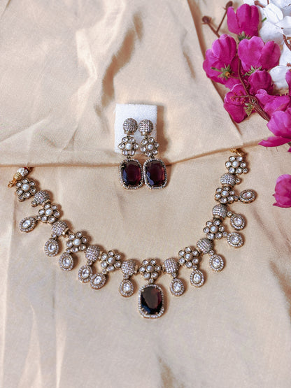 Natalie Victorian Set- Maroon