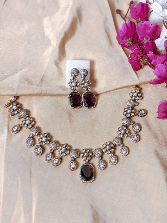 Natalie Victorian Set- Maroon