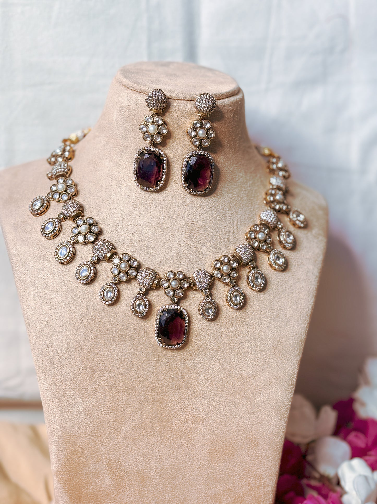 Natalie Victorian Set- Maroon