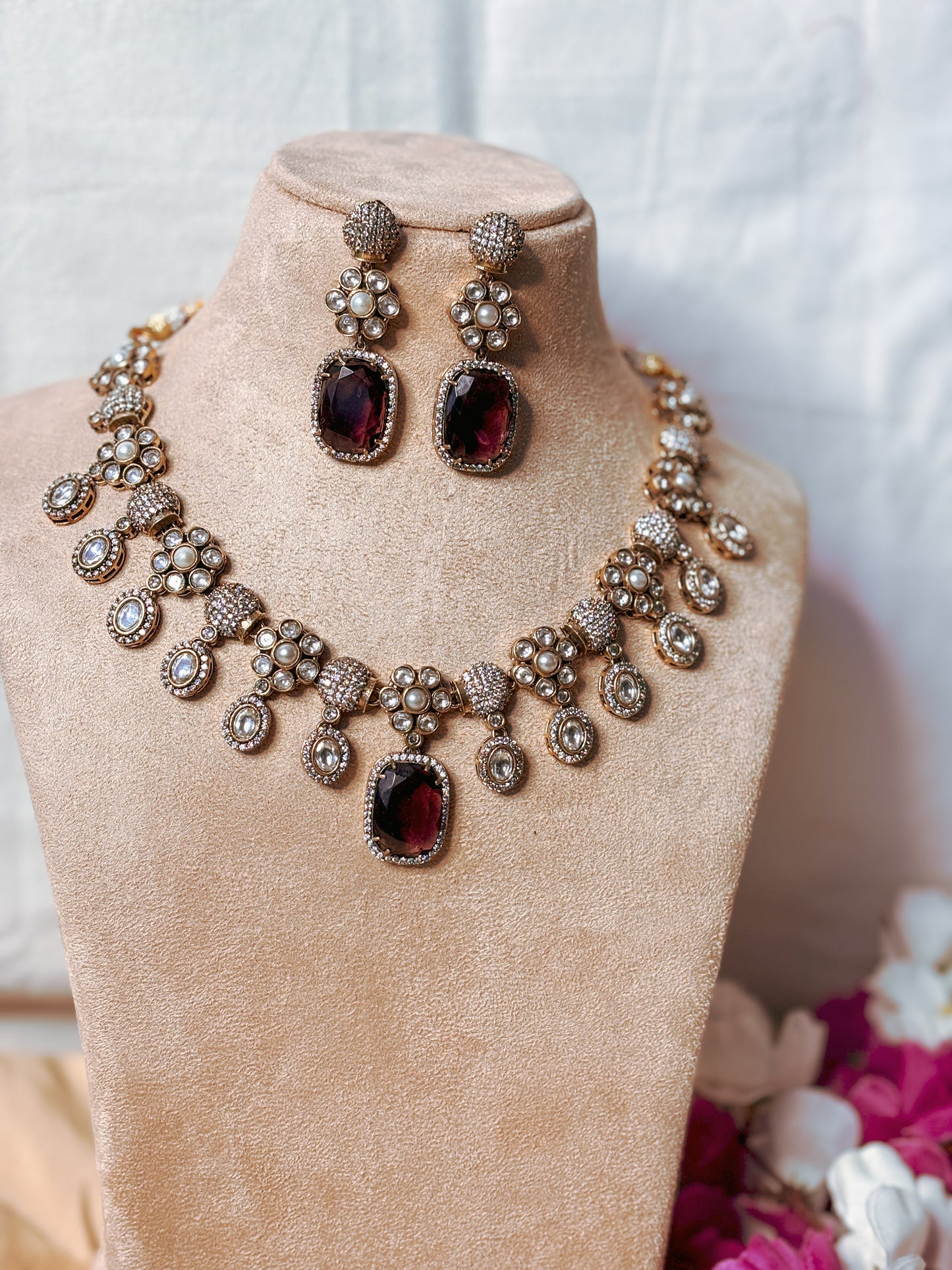 Natalie Victorian Set- Maroon