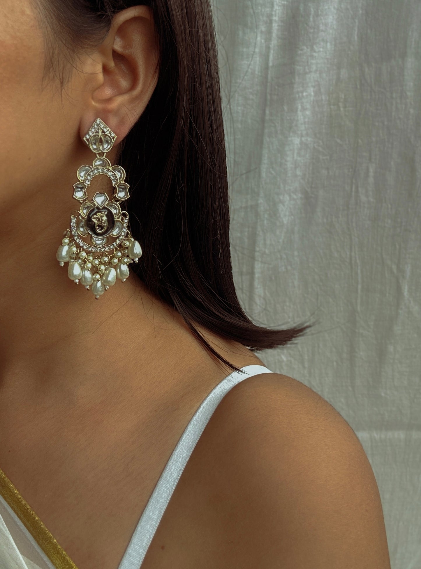 Ethereal Kundan Pearl Earrings