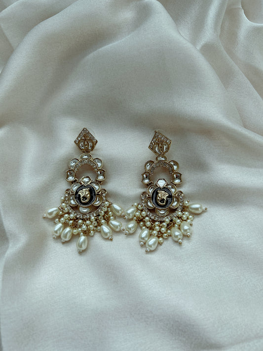 Ethereal Kundan Pearl Earrings