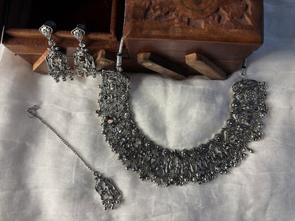 Shehnai Oxidized Set with Tika